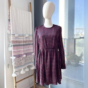 Zara Red Black Heart Print Long Sleeves Romper Women’s Size Medium